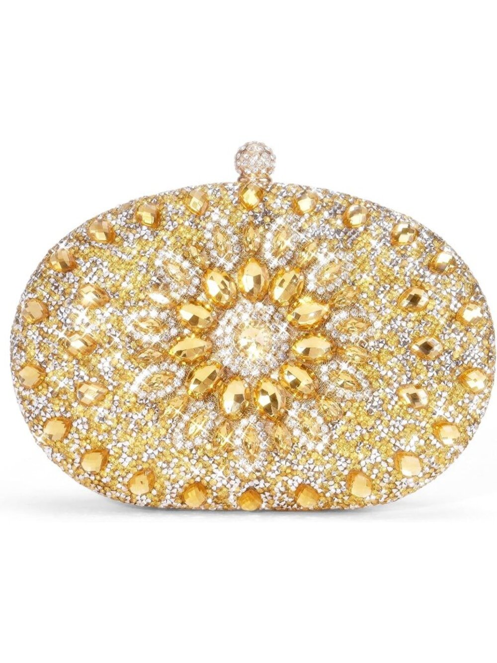 👜Women's Gold Rhinestone Clutch Purses Crystal Diamond Glitter Sparkly Handbag